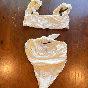 Onia White Bikini Set Floral Pattern Size Small